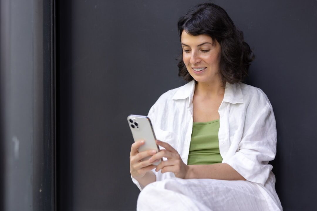 woman sharing story on phone
